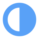 Blue semi-circle icon